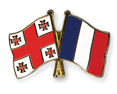 Fahnen Pins Georgien Frankreich