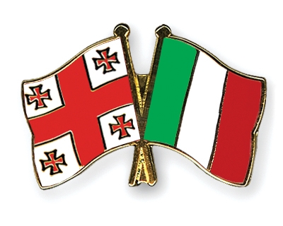 Fahnen Pins Georgien Italien