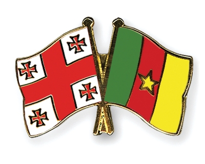 Fahnen Pins Georgien Kamerun