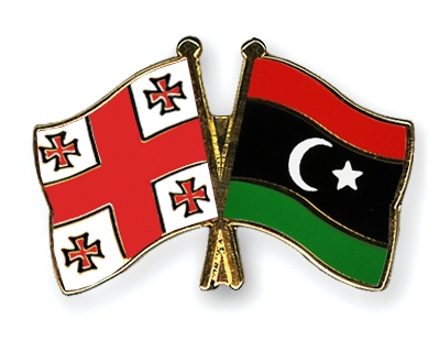 Fahnen Pins Georgien Libyen