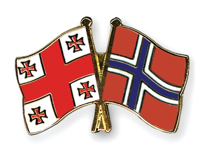 Fahnen Pins Georgien Norwegen