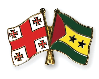 Fahnen Pins Georgien Sao-Tome-und-Principe