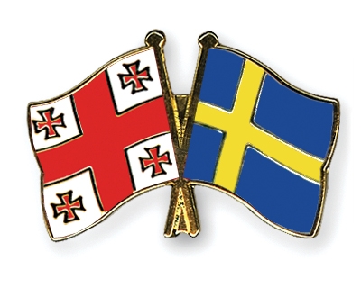 Fahnen Pins Georgien Schweden