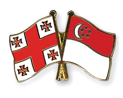 Fahnen Pins Georgien Singapur