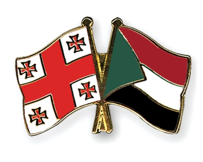 Fahnen Pins Georgien Sudan