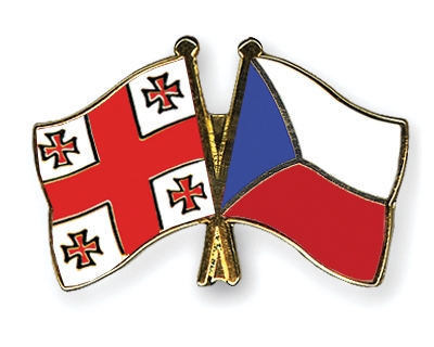 Fahnen Pins Georgien Tschechische-Republik
