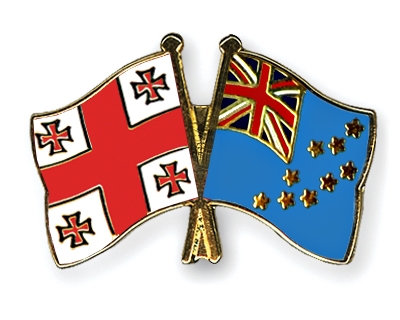 Fahnen Pins Georgien Tuvalu