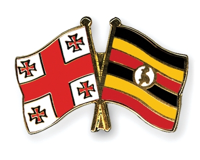 Fahnen Pins Georgien Uganda
