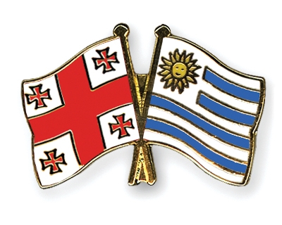 Fahnen Pins Georgien Uruguay