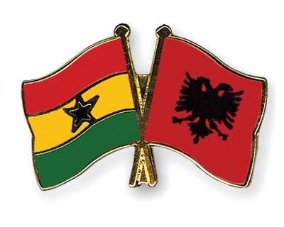 Fahnen Pins Ghana Albanien