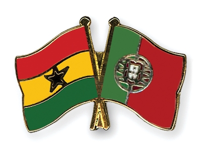 Fahnen Pins Ghana Portugal