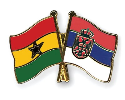 Fahnen Pins Ghana Serbien