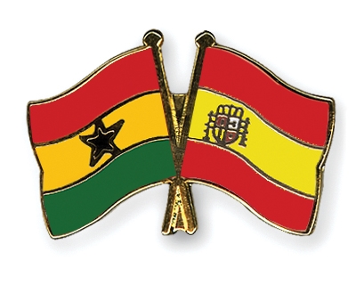 Fahnen Pins Ghana Spanien