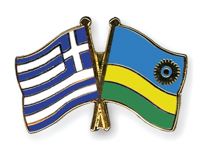 Fahnen Pins Griechenland Ruanda