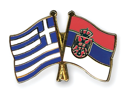 Fahnen Pins Griechenland Serbien