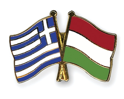 Fahnen Pins Griechenland Ungarn