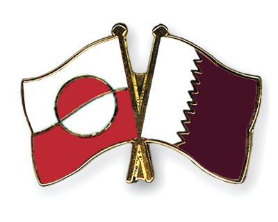 Fahnen Pins Grnland Katar