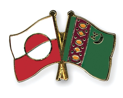 Fahnen Pins Grnland Turkmenistan