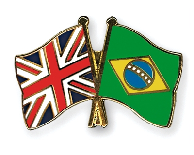 Fahnen Pins Grossbritannien Brasilien