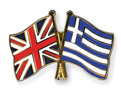 Fahnen Pins Grossbritannien Griechenland