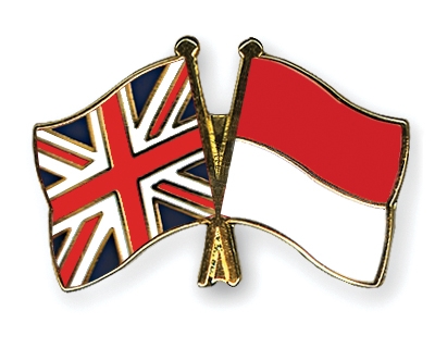 Fahnen Pins Grossbritannien Indonesien