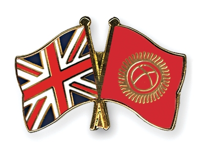 Fahnen Pins Grossbritannien Kirgisistan
