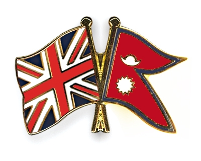 Fahnen Pins Grossbritannien Nepal