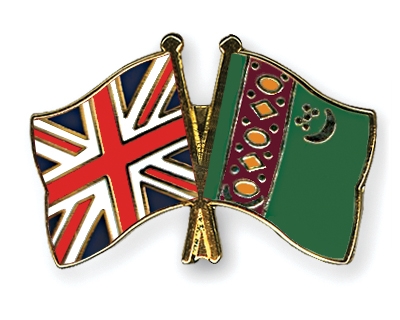 Fahnen Pins Grossbritannien Turkmenistan