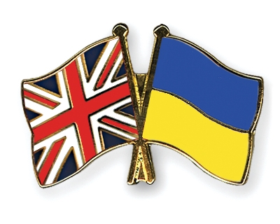 Fahnen Pins Grossbritannien Ukraine