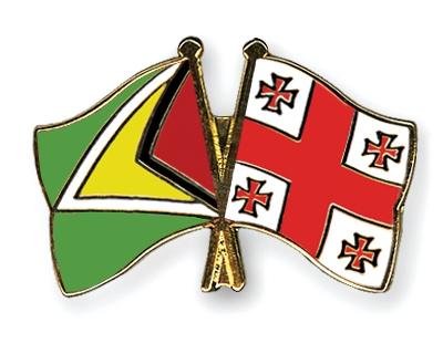 Fahnen Pins Guyana Georgien