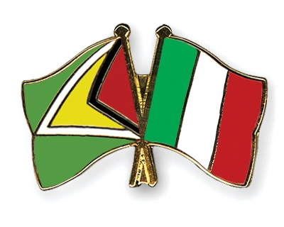 Fahnen Pins Guyana Italien