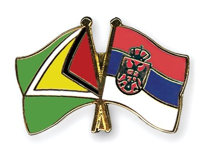 Fahnen Pins Guyana Serbien