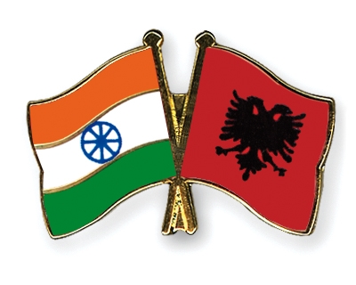 Fahnen Pins Indien Albanien