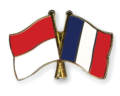 Fahnen Pins Indonesien Frankreich