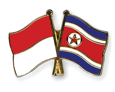 Fahnen Pins Indonesien Nordkorea