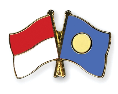 Fahnen Pins Indonesien Palau