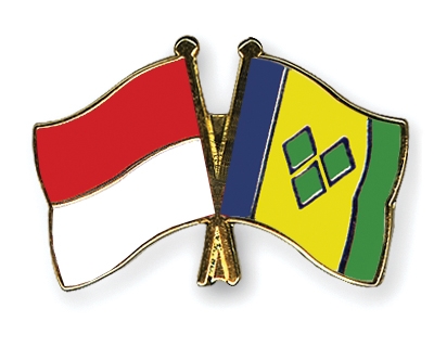 Fahnen Pins Indonesien St-Vincent-und-die-Grenadinen