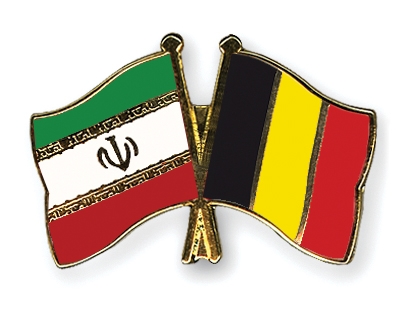 Fahnen Pins Iran Belgien