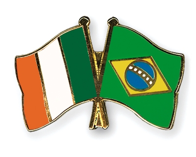 Fahnen Pins Irland Brasilien