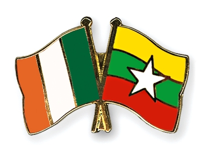 Fahnen Pins Irland Myanmar