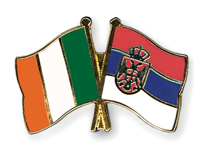 Fahnen Pins Irland Serbien