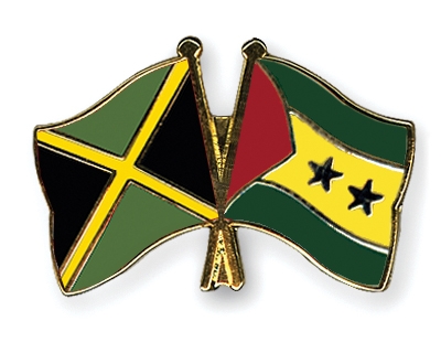 Fahnen Pins Jamaika Sao-Tome-und-Principe