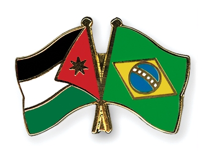 Fahnen Pins Jordanien Brasilien