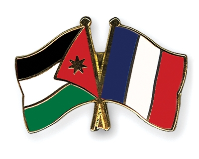 Fahnen Pins Jordanien Frankreich