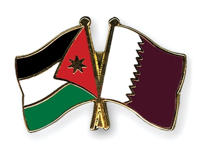 Fahnen Pins Jordanien Katar