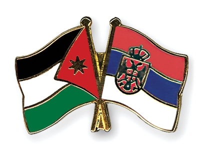 Fahnen Pins Jordanien Serbien