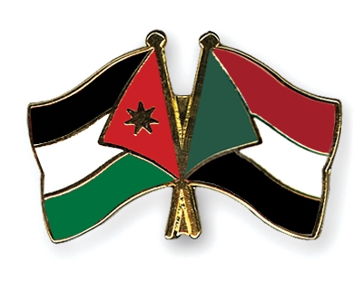Fahnen Pins Jordanien Sudan