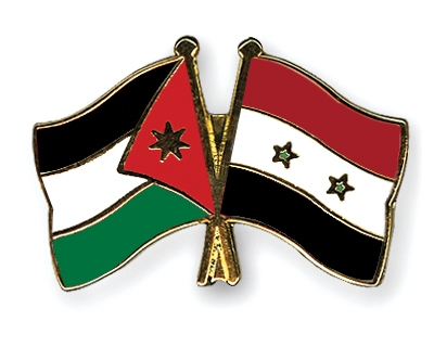 Fahnen Pins Jordanien Syrien