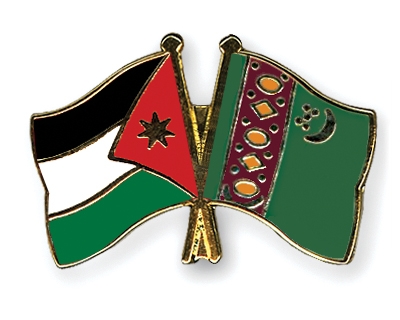 Fahnen Pins Jordanien Turkmenistan