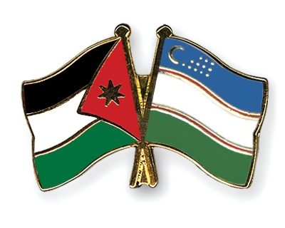 Fahnen Pins Jordanien Usbekistan
